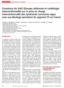 SFC - GACI - Consensus prise en charge interventionnelle des syndromes coronaires aigus