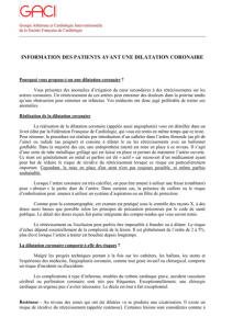 SFC - GACI : Avant une dilatation coronaire