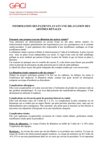 SFC - Informations et consentement Avant dilatation artères rénales