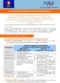 SFC - Recommandations HAS AVK 2008