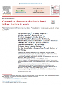 SFC - Consensus d'expert :  Coronavirus disease vaccination in heart failure: No time to waste