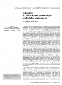 SFC - Recos Indications du défibrillateur automatique implantable ventriculaire 2000
