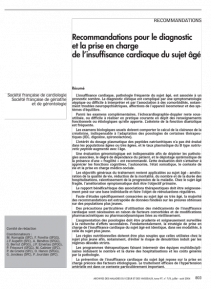 SFC - Recos diagnostic et prise en charge de l’insuffisance cardiaque du sujet âgé 2004