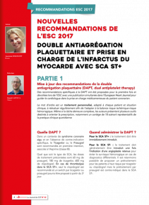 SFC - la double antiagrégation plaquettaire et Prise en charge de l’infarctus du myocarde avec SCA ST+ - Recommandations ESC 2017